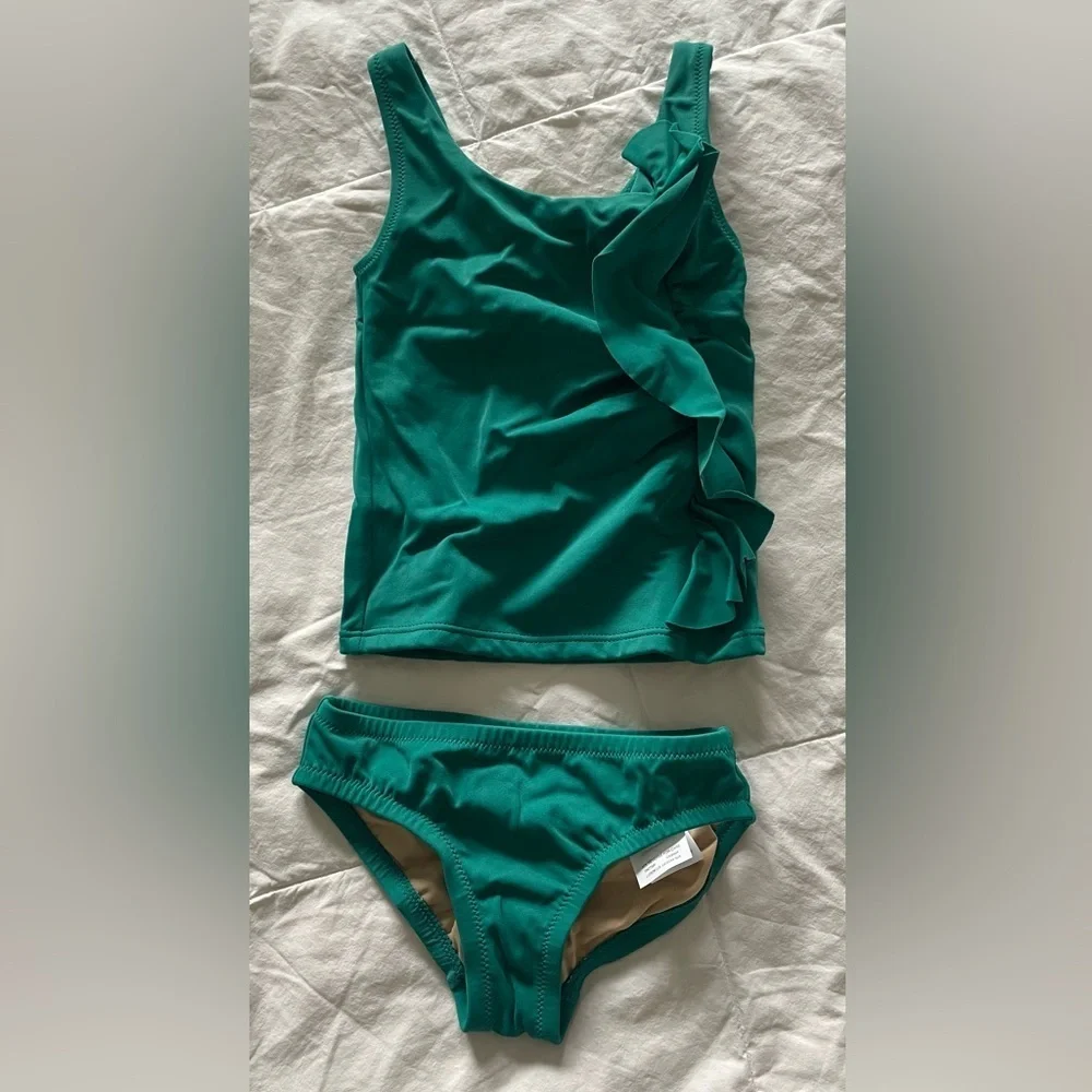 NWT - Crewcuts Girls Tankini - Green - Size: 2